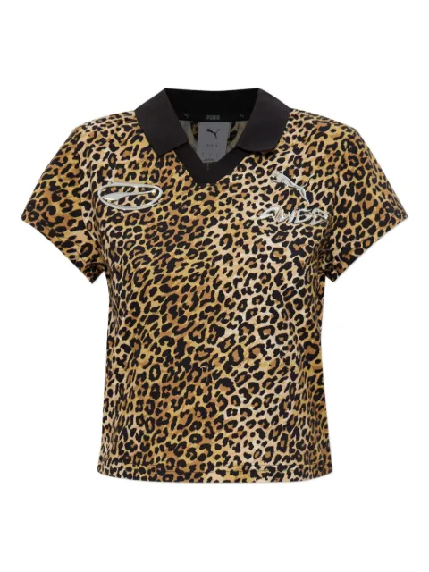 PUMA Collared animal print top