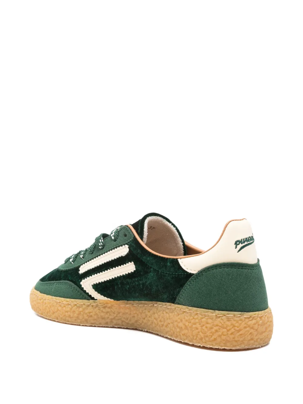 Puraai Velvet-panel Sneakers In Green