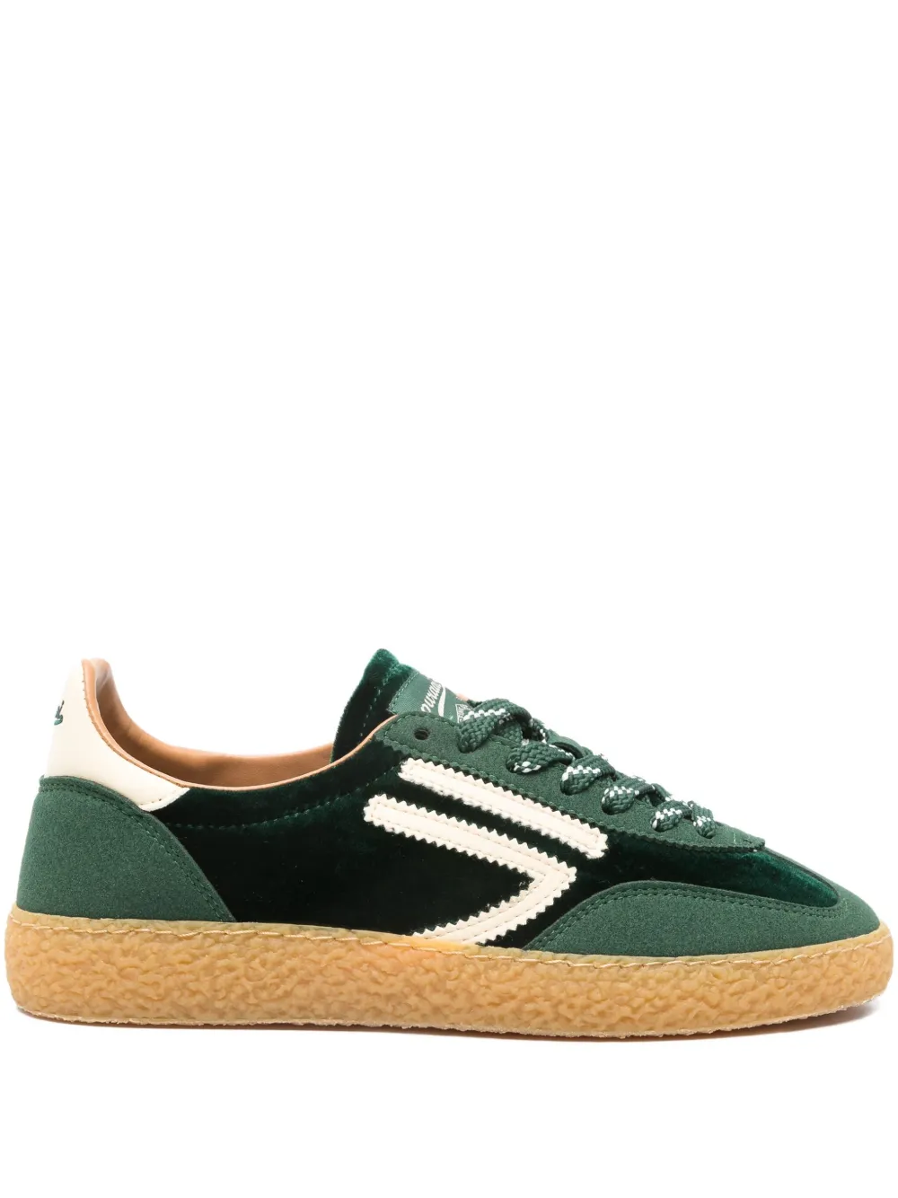 Puraai Velvet-panel Sneakers In Green