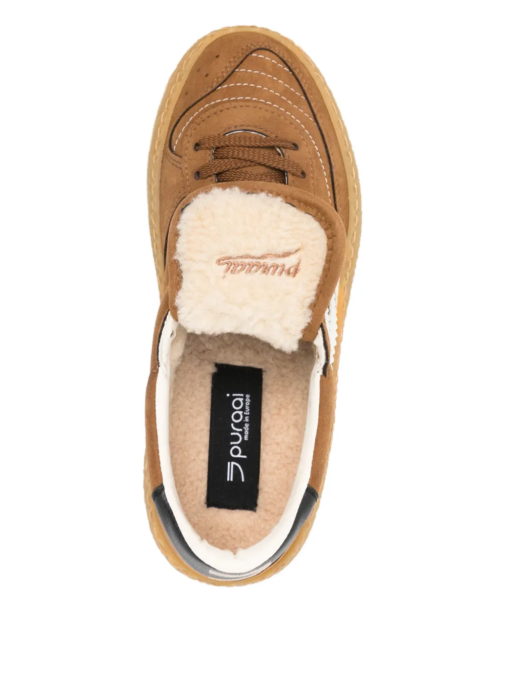 Puraai Polly sneakers met lus Bruin