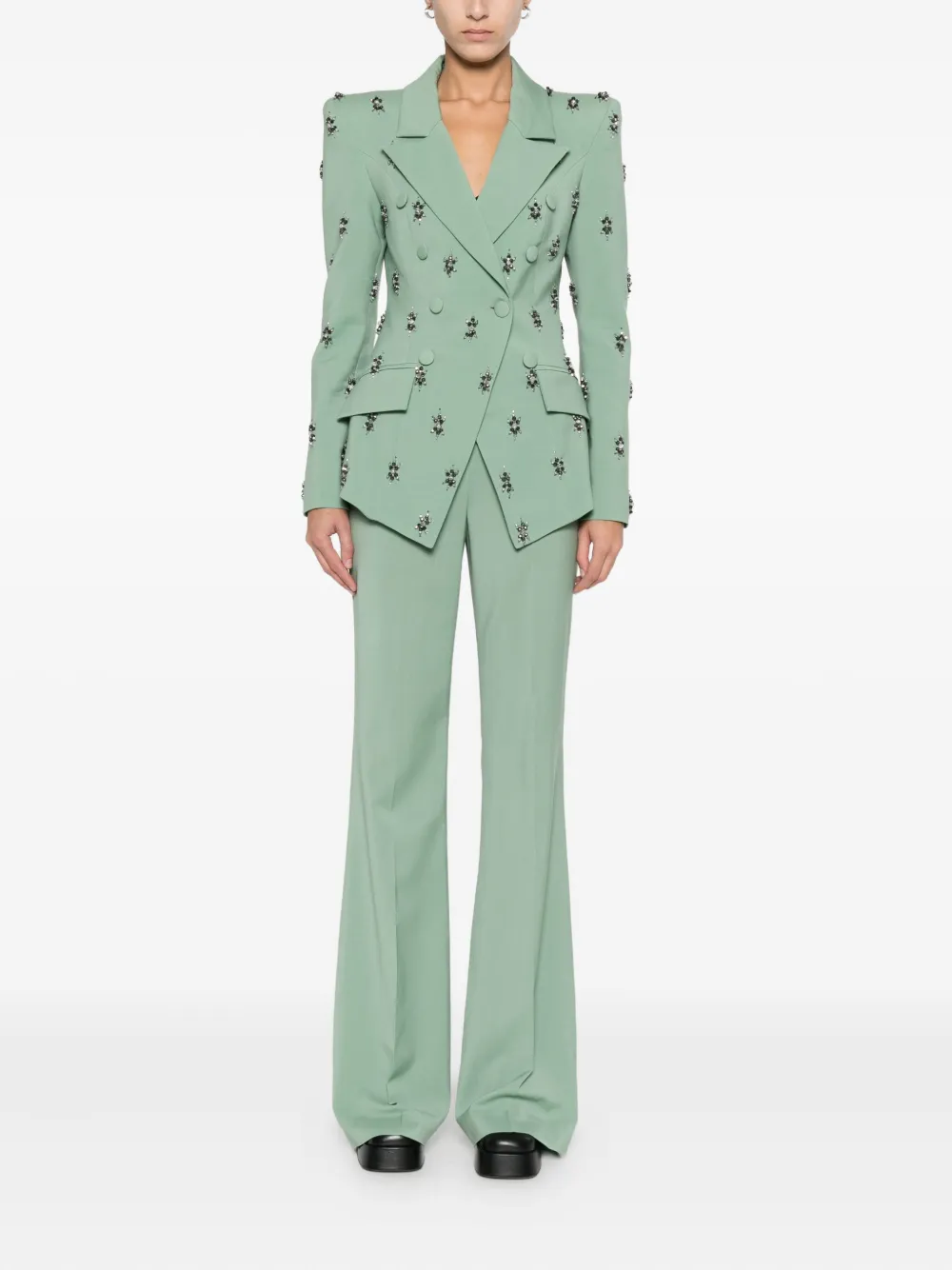 M.marquise Lixia Flared Trousers In Green