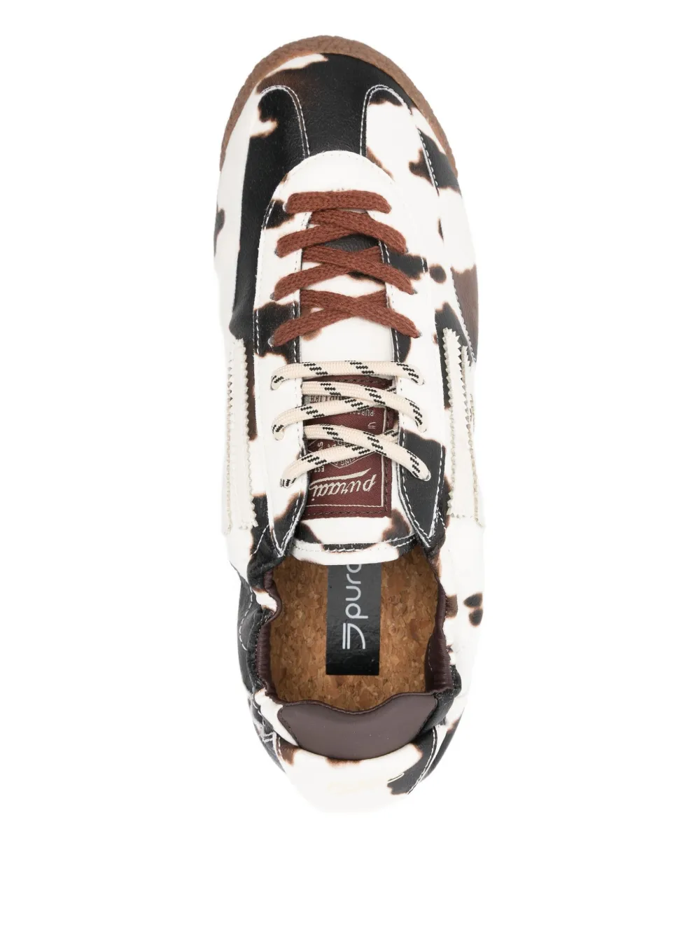 Puraai Panther Cow leren sneakers Wit