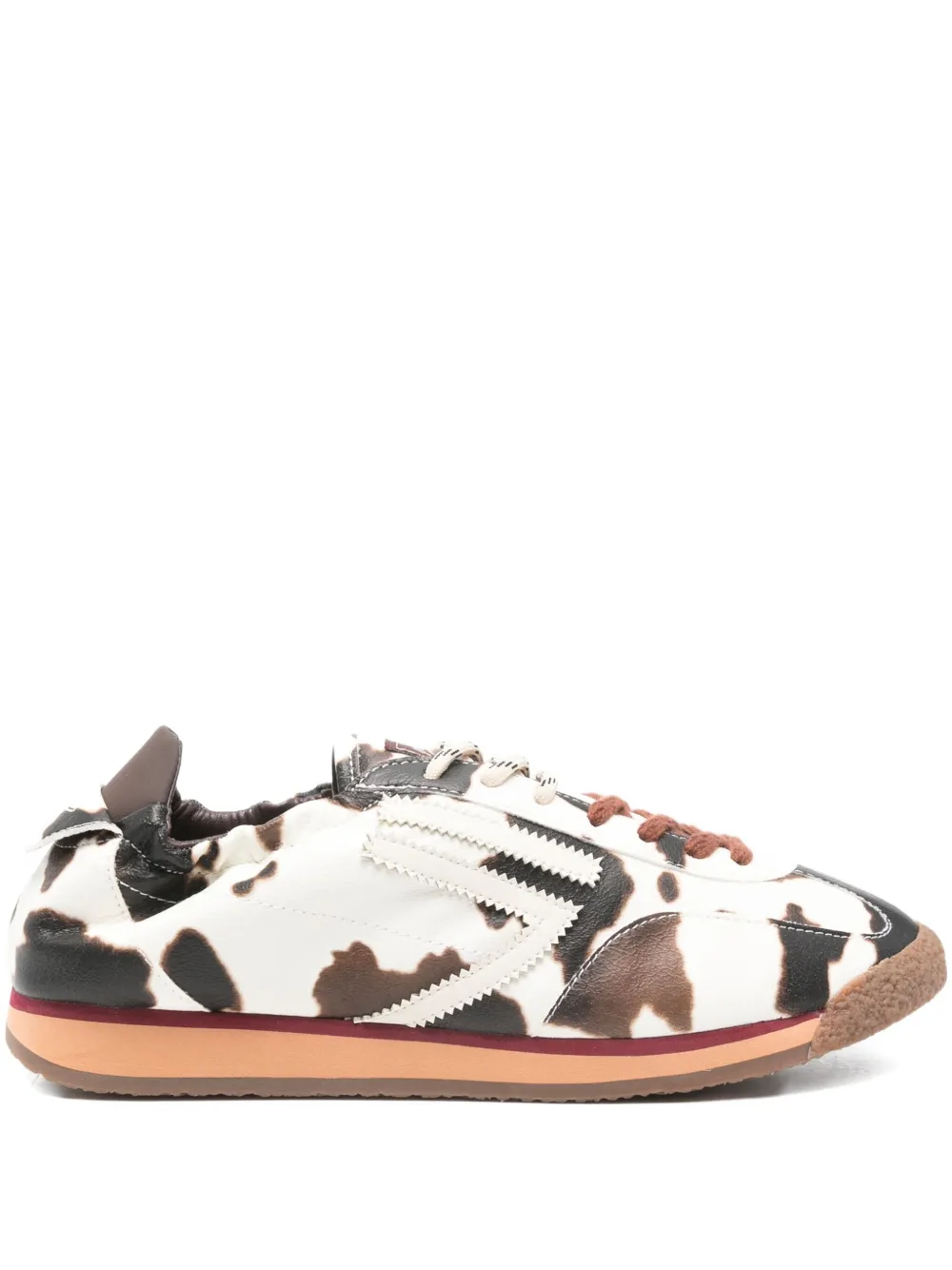 Puraai Panther Cow leren sneakers Wit