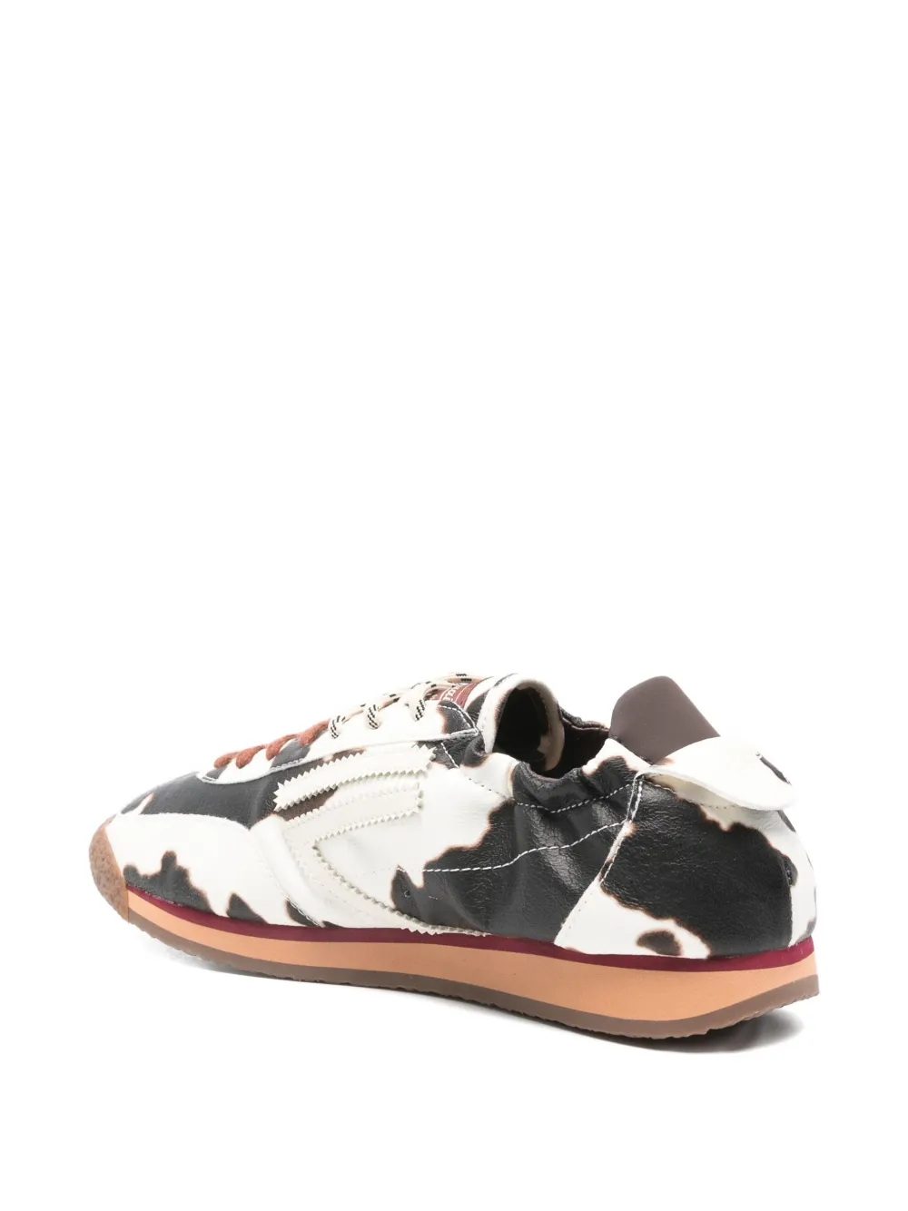 Puraai Panther Cow leren sneakers Wit