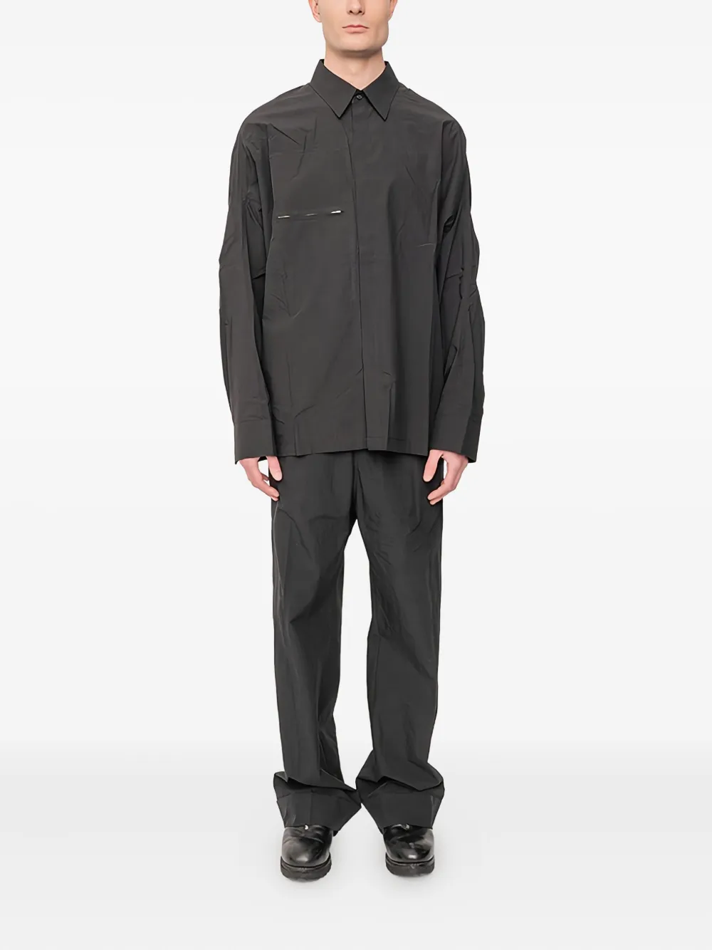 Joe Chia Overhemd met ritszak - Grijs