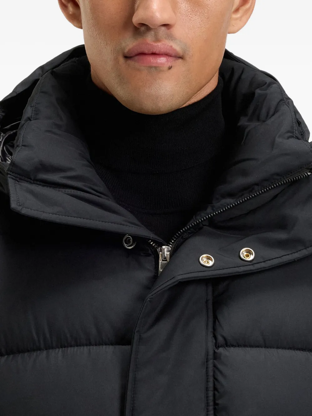 Hugo Boss Mens Black Hooded Padded Shell Coat In Black