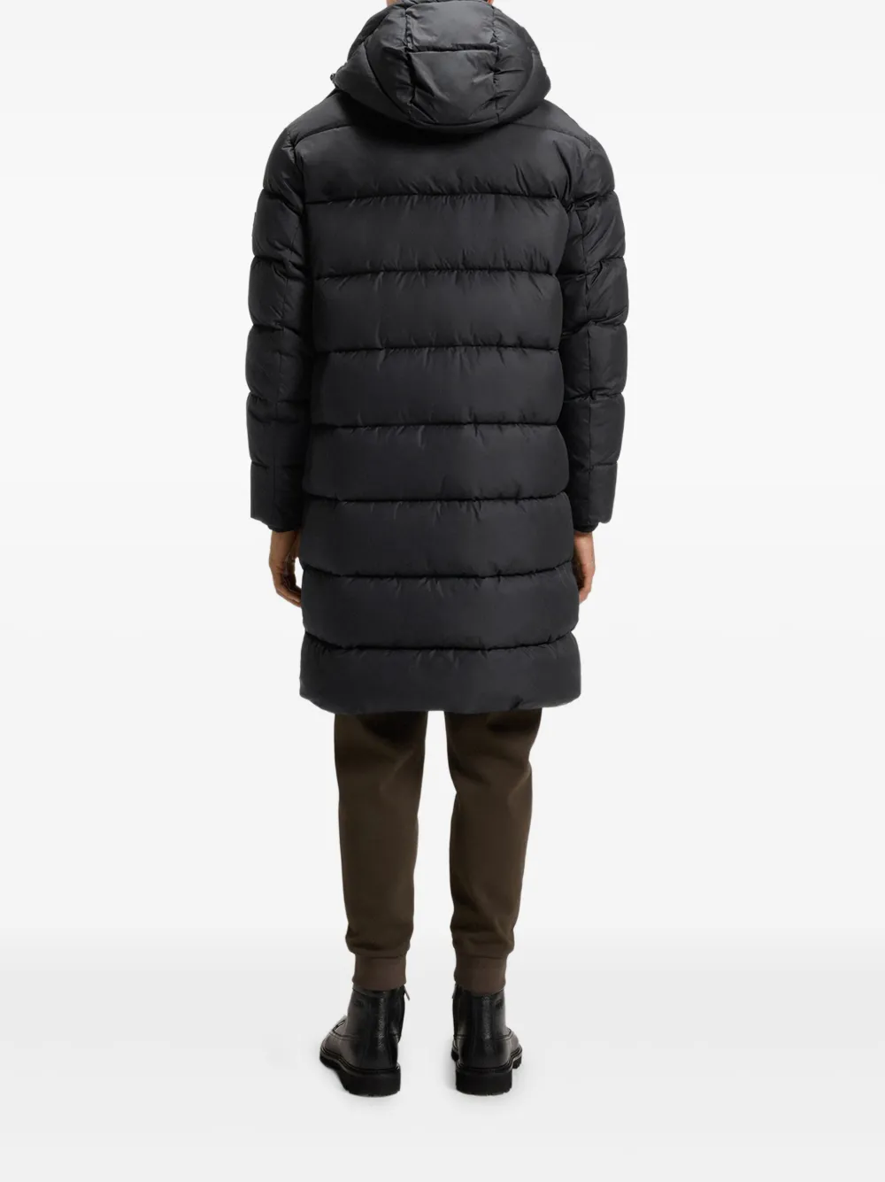 BOSS Cenuto gewatteerde jas met capuchon Zwart