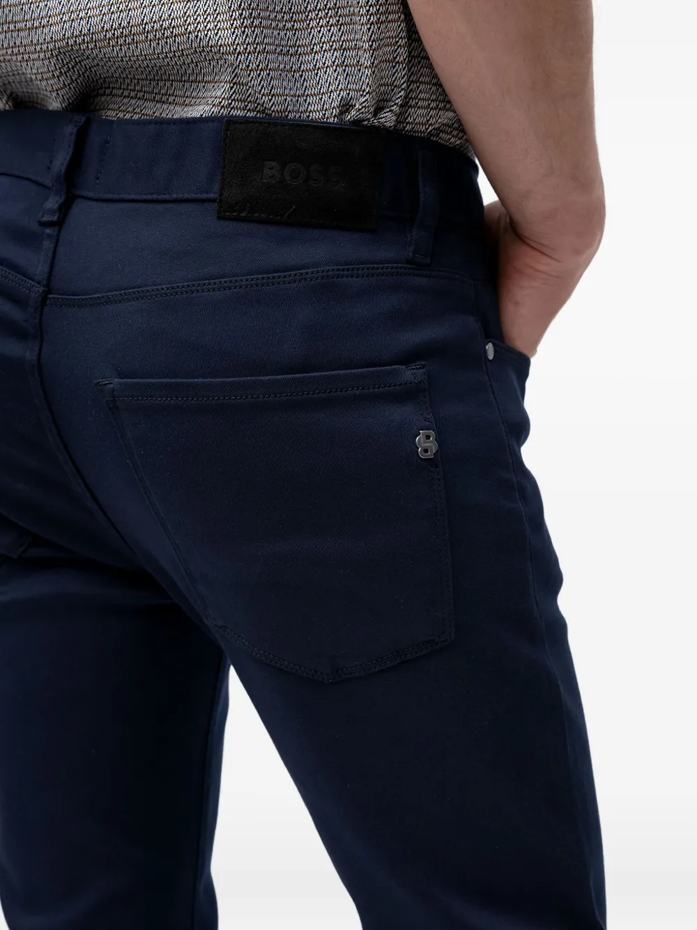 BOSS Delaware jeans met logopatch Blauw