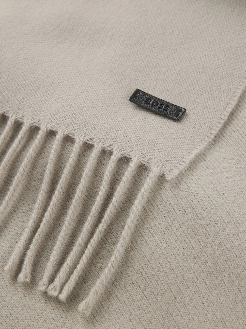 BOSS Sjaal met logopatch - Beige
