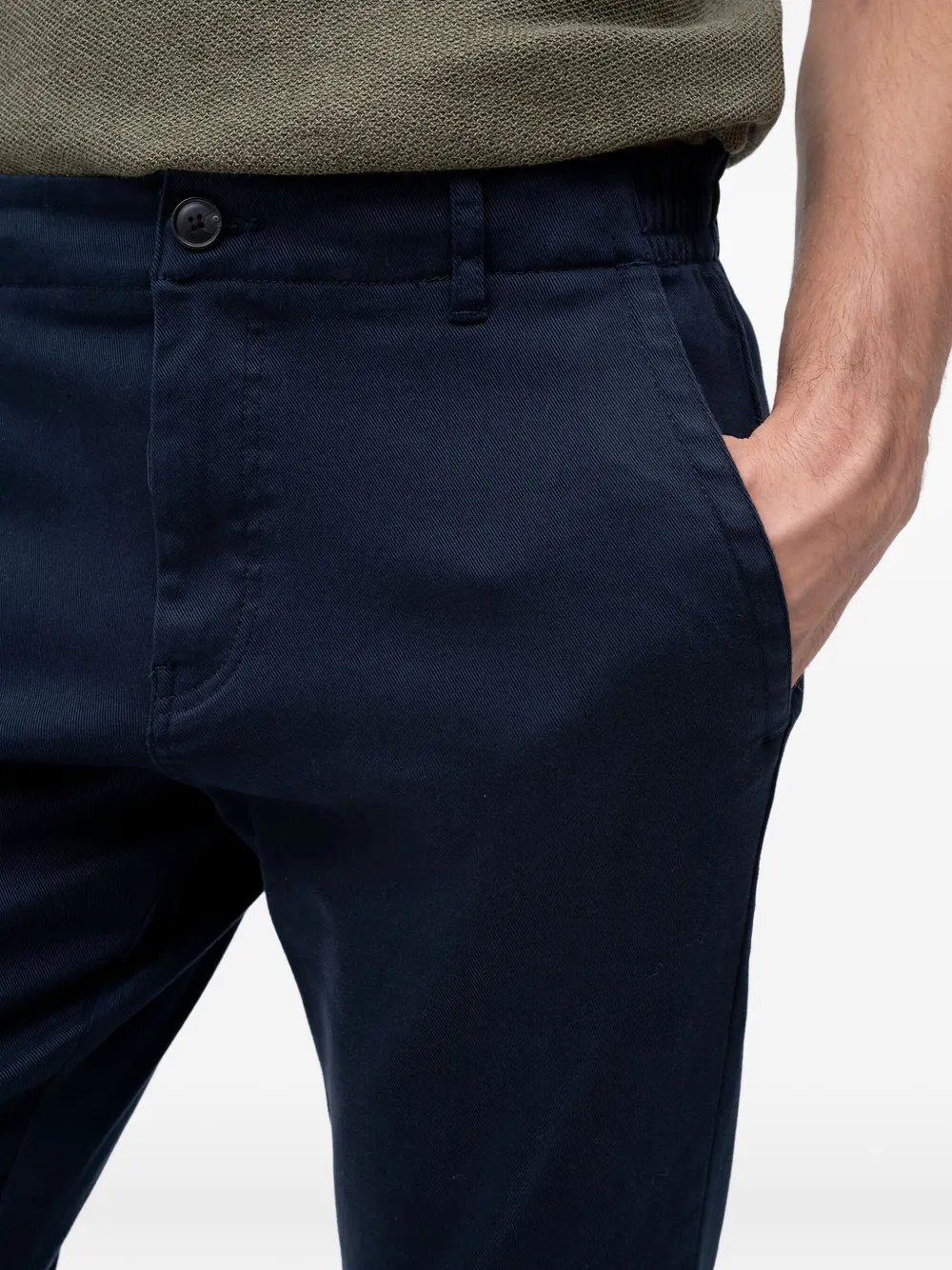 Hugo Boss Cotton Chino Trousers In Blue