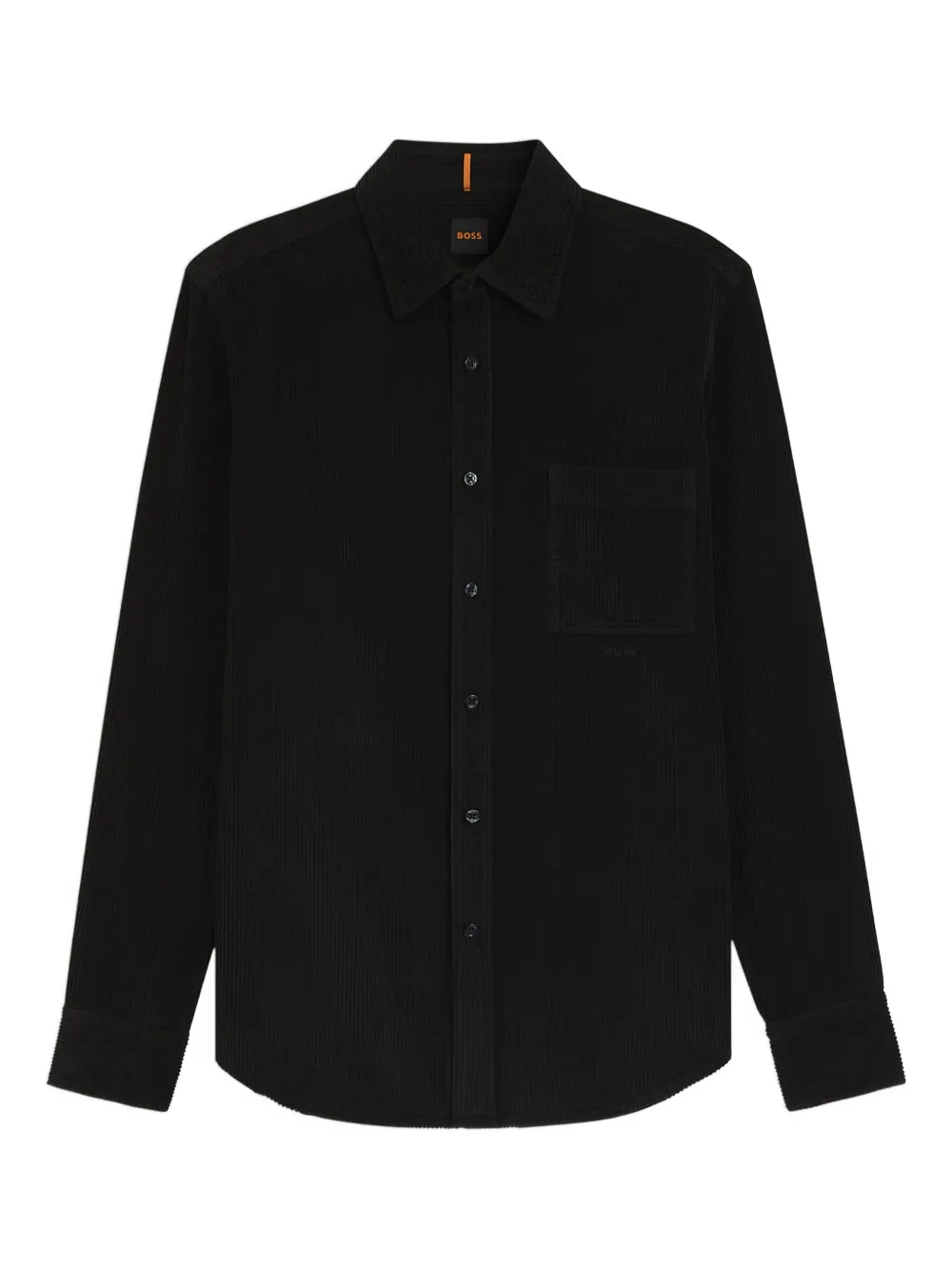 Hugo Boss Chest-pocket Corduroy Shirt In Black