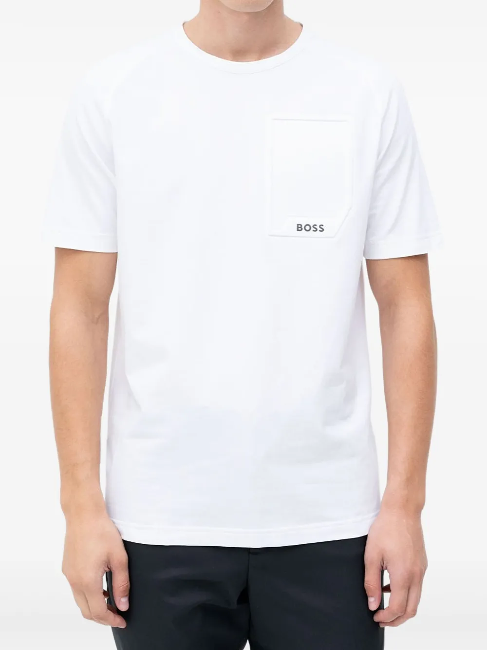 BOSS T-shirt met zakdetail - Wit