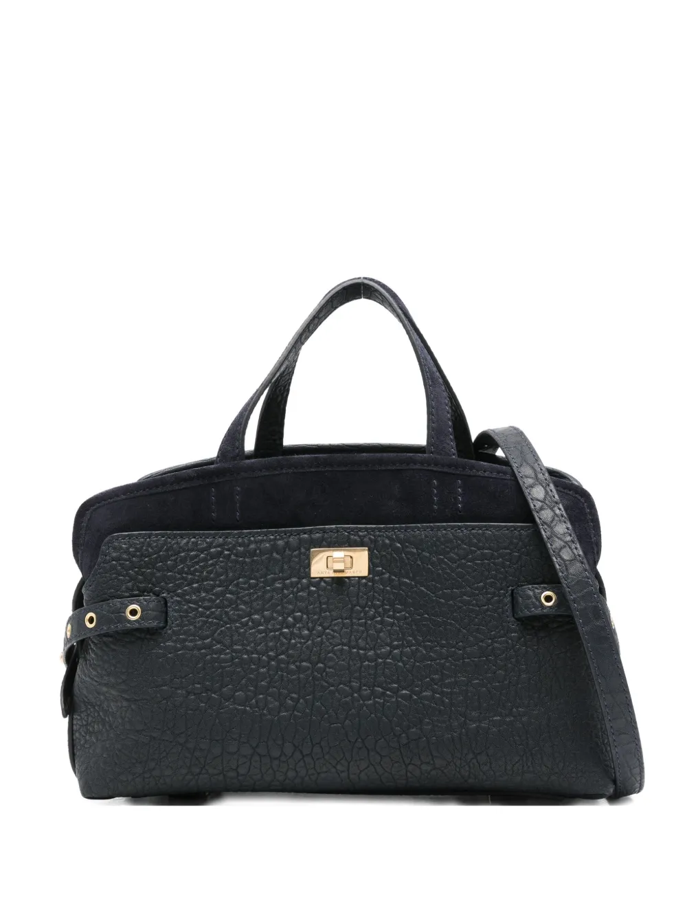 Anya Hindmarch Textured-leather Tote Bag In Black