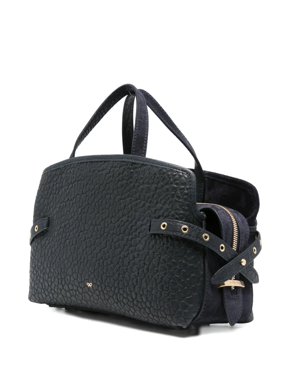 Anya Hindmarch Textured-leather Tote Bag In Black