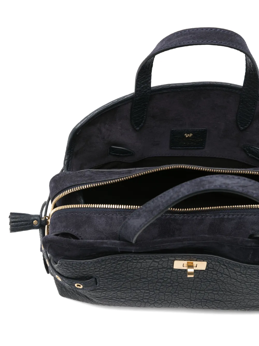Anya Hindmarch Textured-leather Tote Bag In Black
