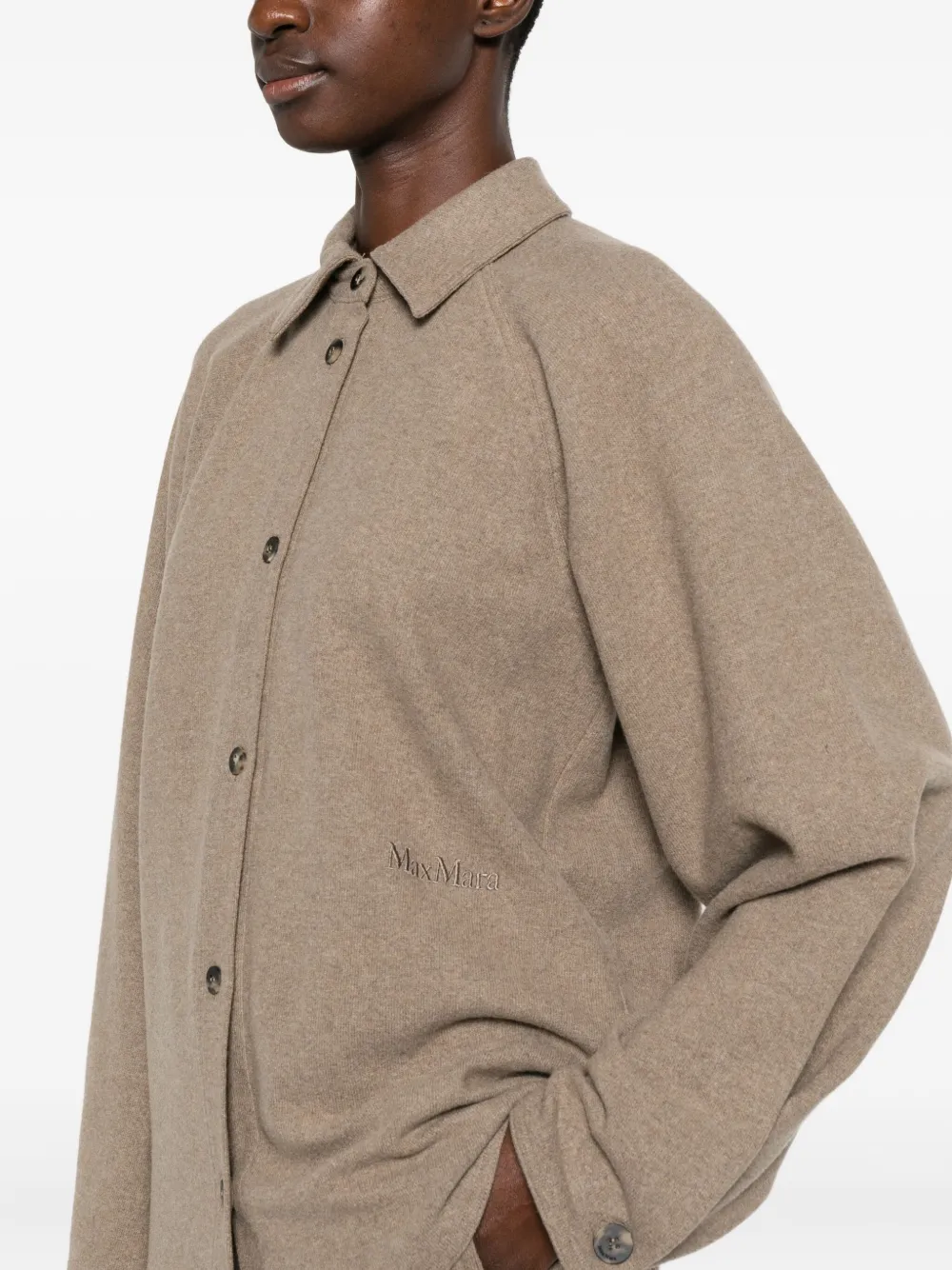 Max Mara Ceci Long-sleeved Shirt In Brown