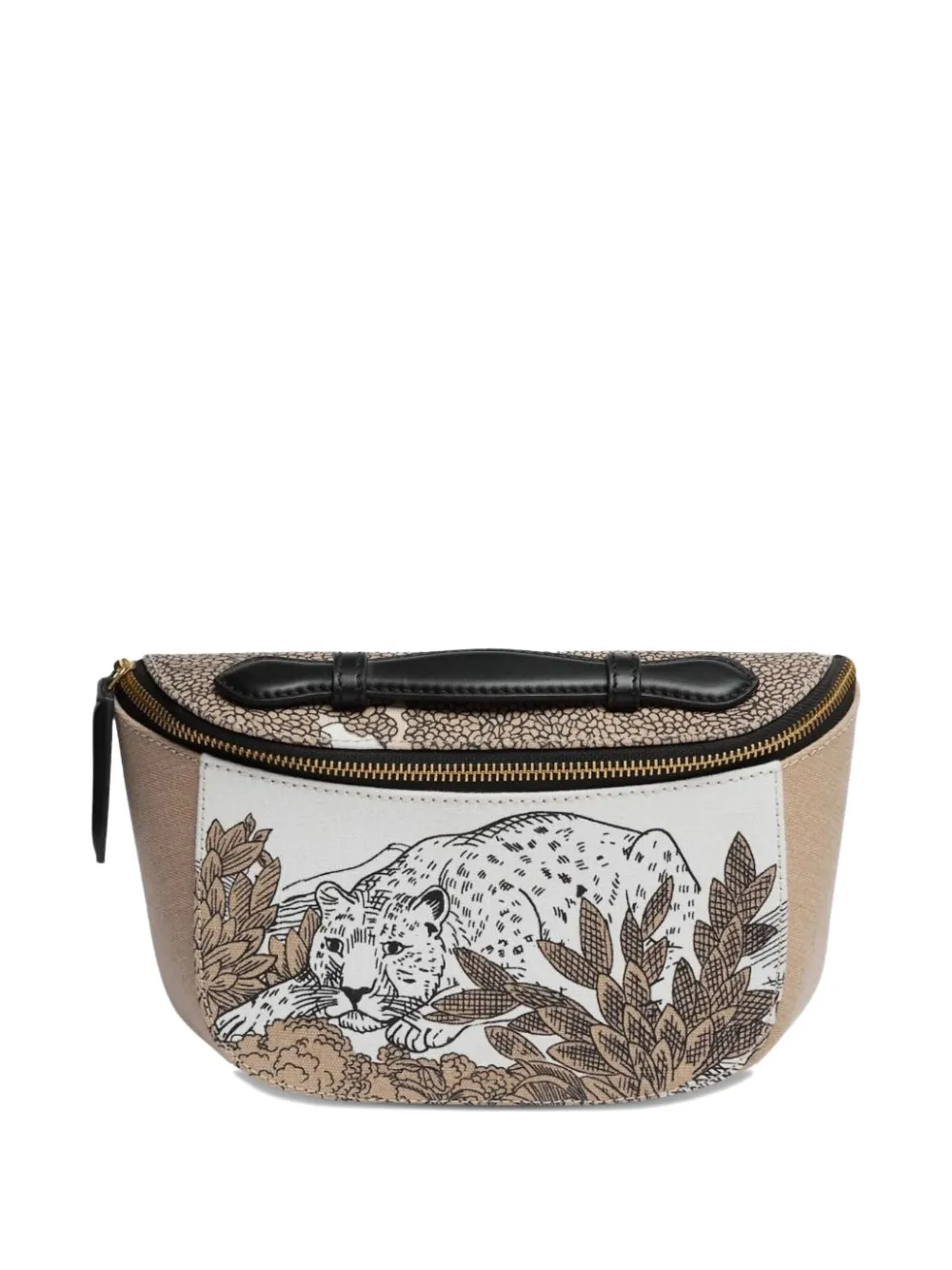 Inoui Editions Animal-print Top-handle Cross Body Bag In Brown