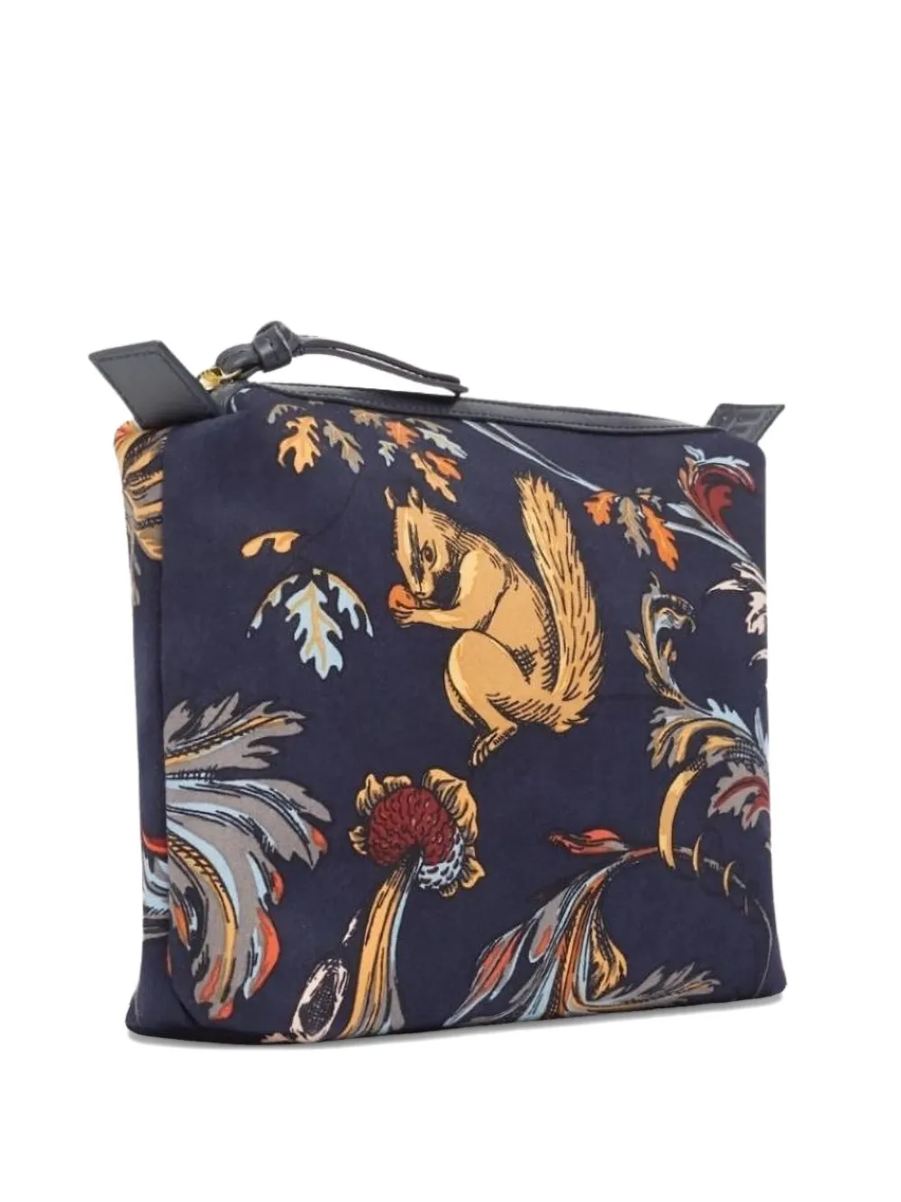 Inoui Editions Floral Squirrel Clutch Bag In Blue