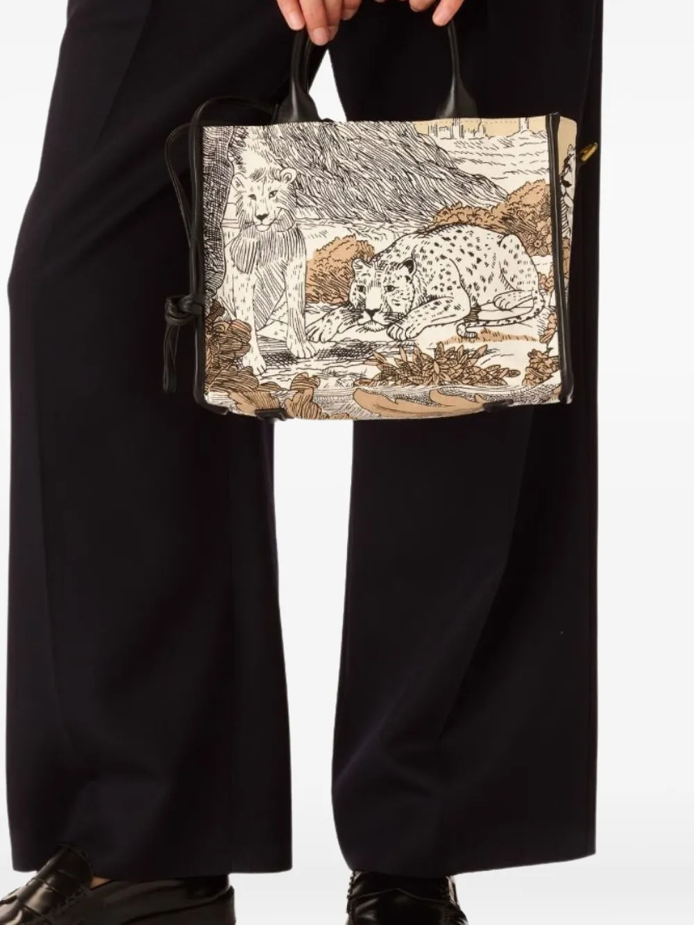 Inoui Editions Shopper met print - Beige