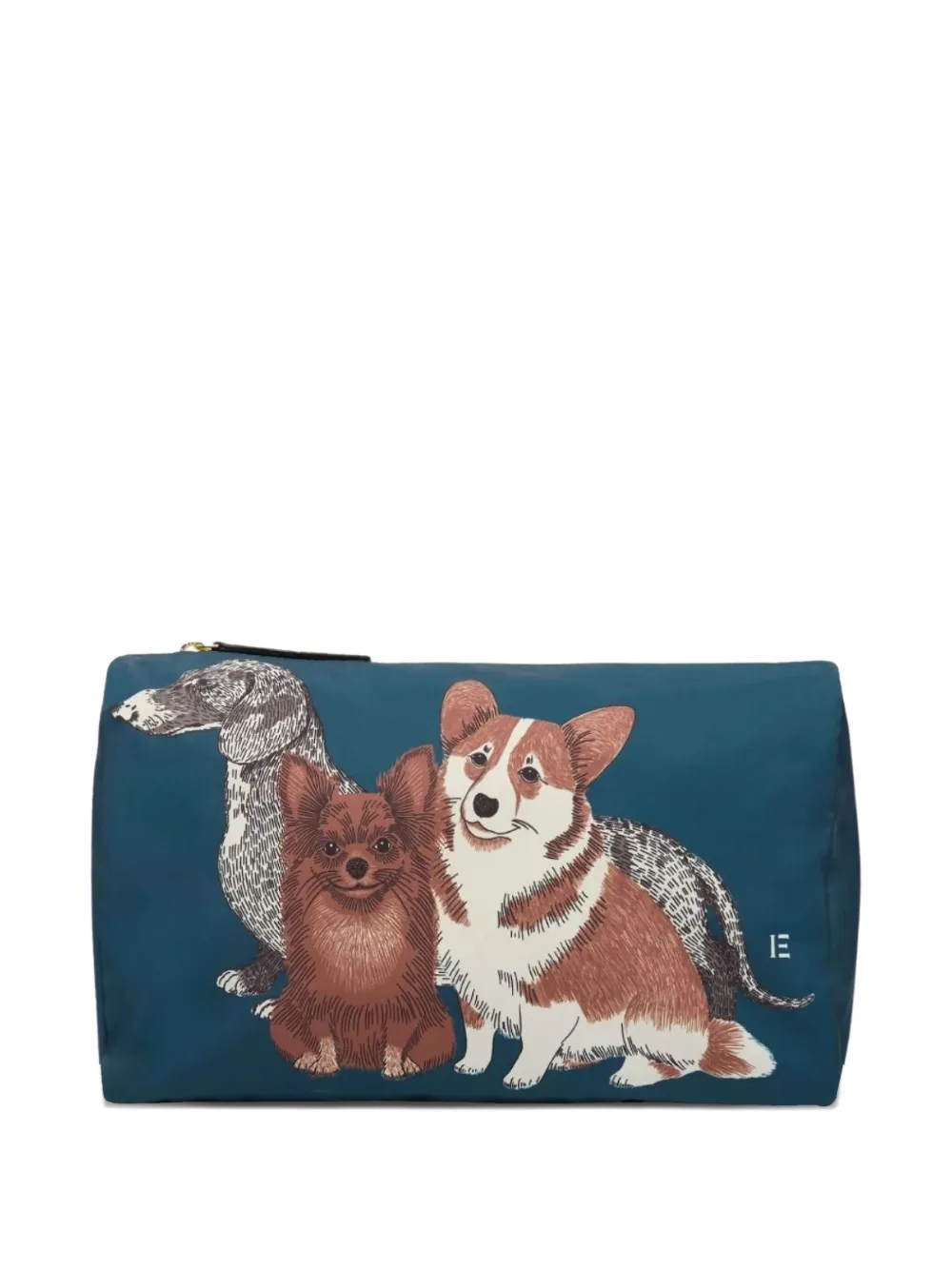 Inoui Editions Dog-print Clutch Bag In Blue