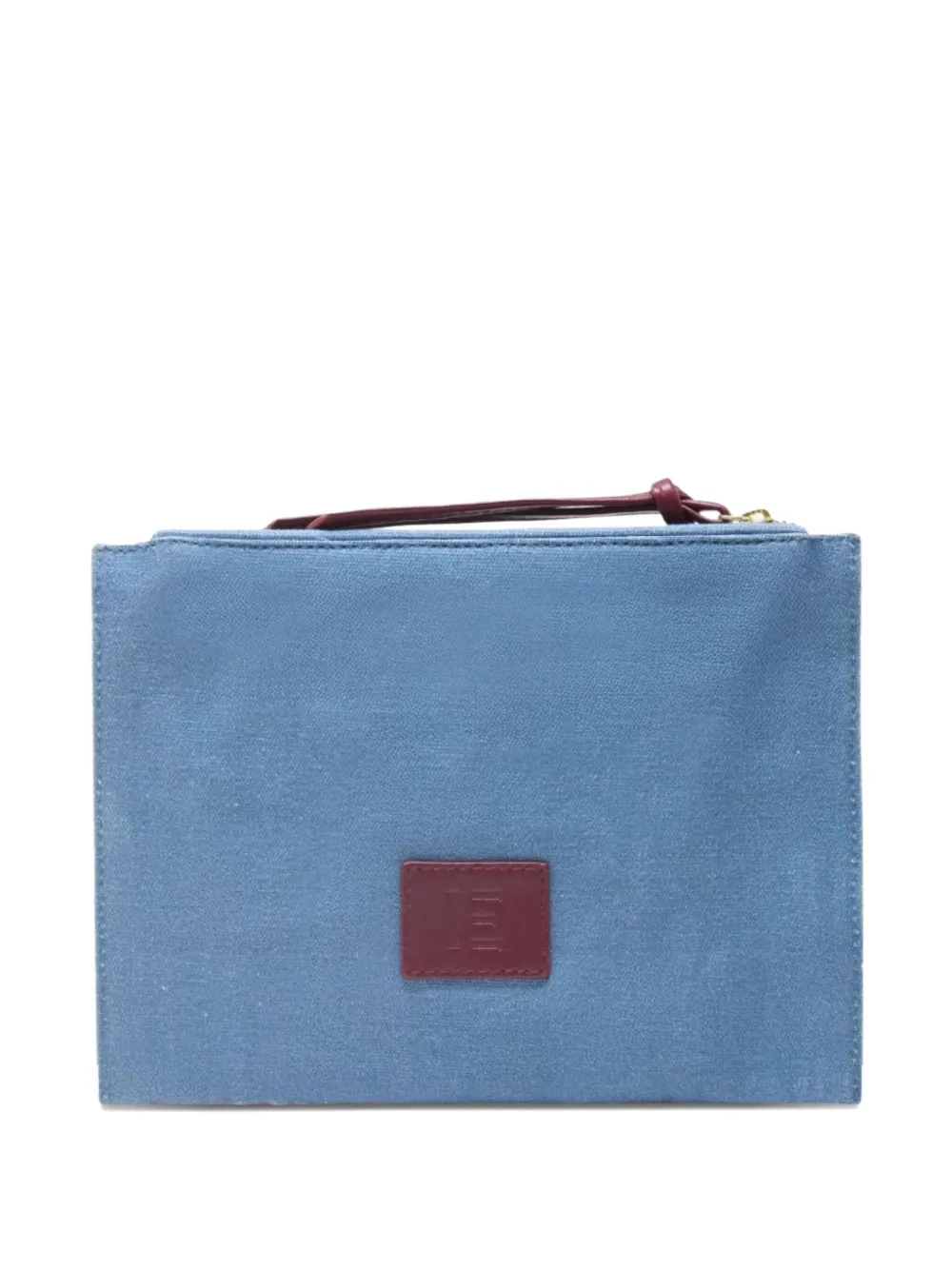 Inoui Editions Cavale Horse-embroidered Clutch Bag In Blue