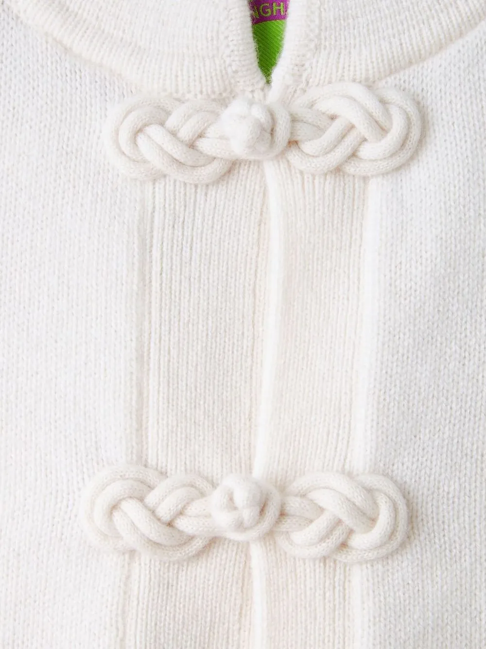  Shanghai Tang Knot Button Tang Cardigan - White 