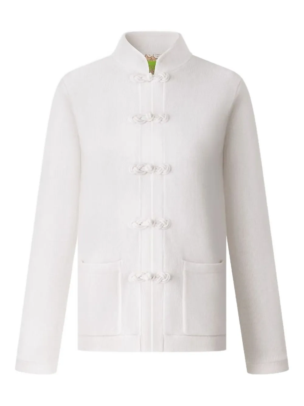 Shanghai Tang knot button tang cardigan | White | Image 1