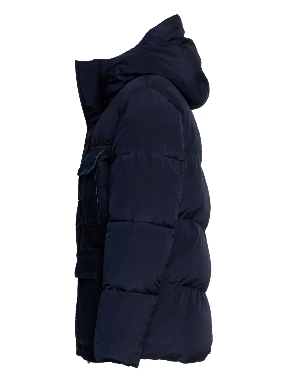 Dondup Denim-inserts Hooded Puffer Jacket In Blue