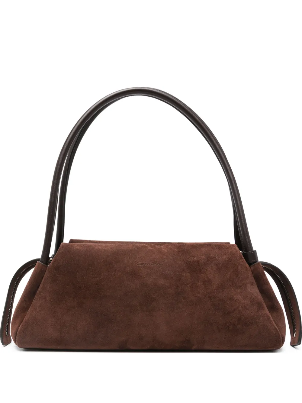 Santoni Borsa a spalla con zip - Marrone