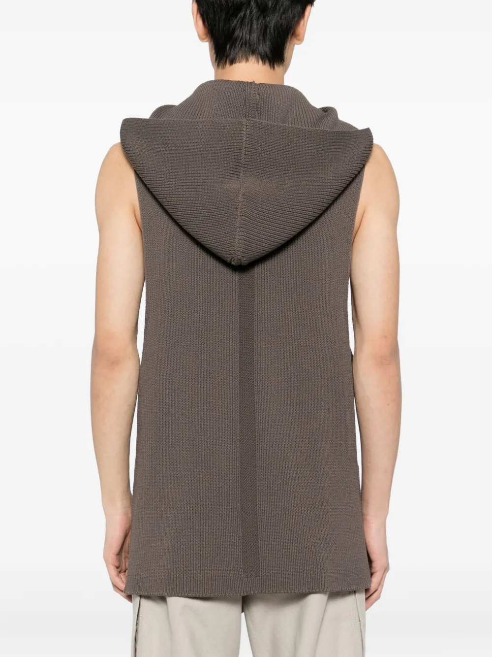 Rick Owens Concordians Runway Hooded Tank Top In Gray