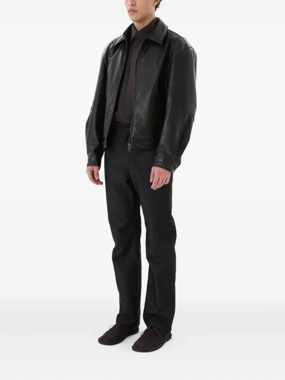 Amomento Zip-up Bomber Jacket In Black