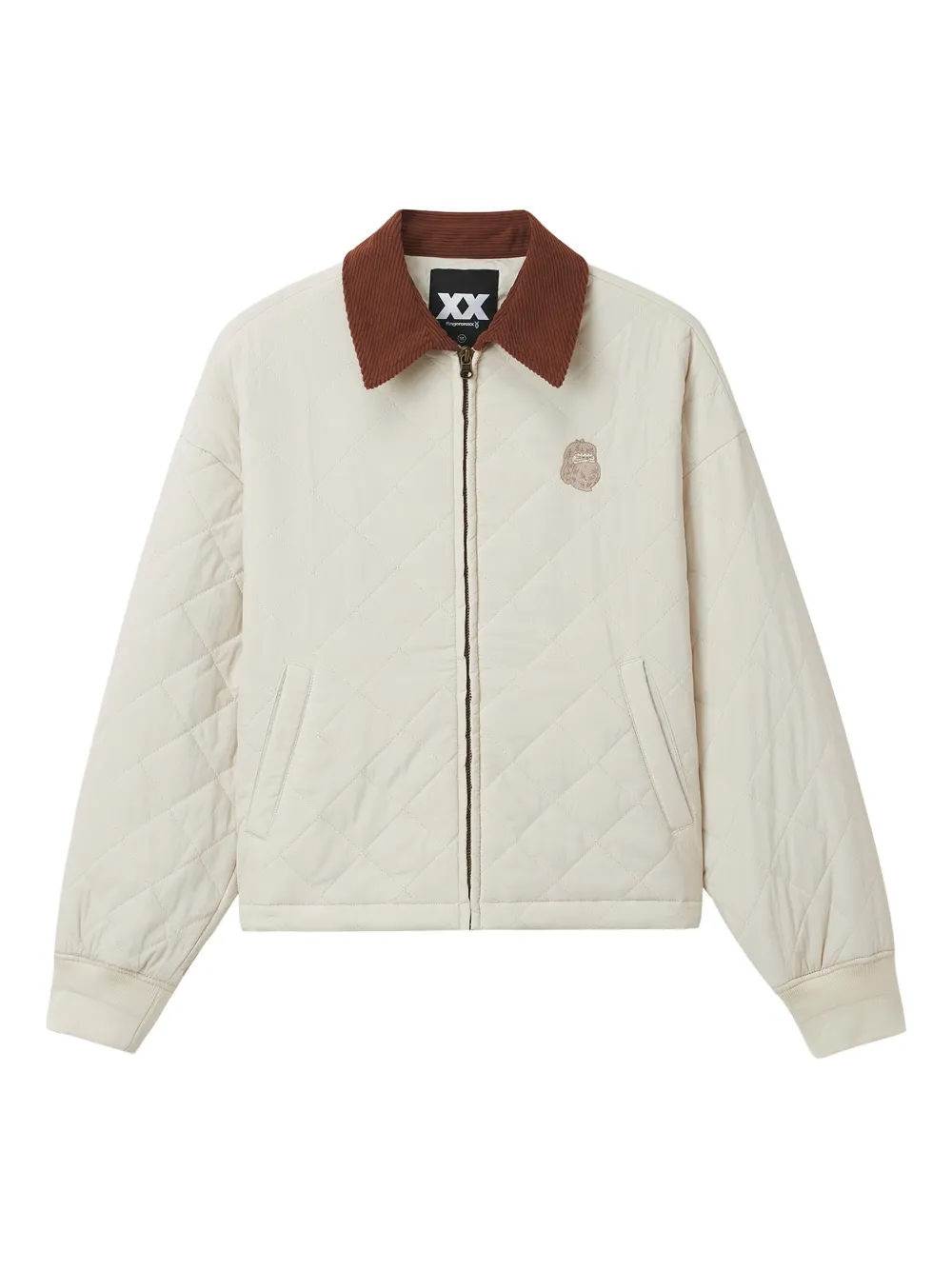 FINGERCROXX quilted embroidered jacket | Neutrals | Image 1