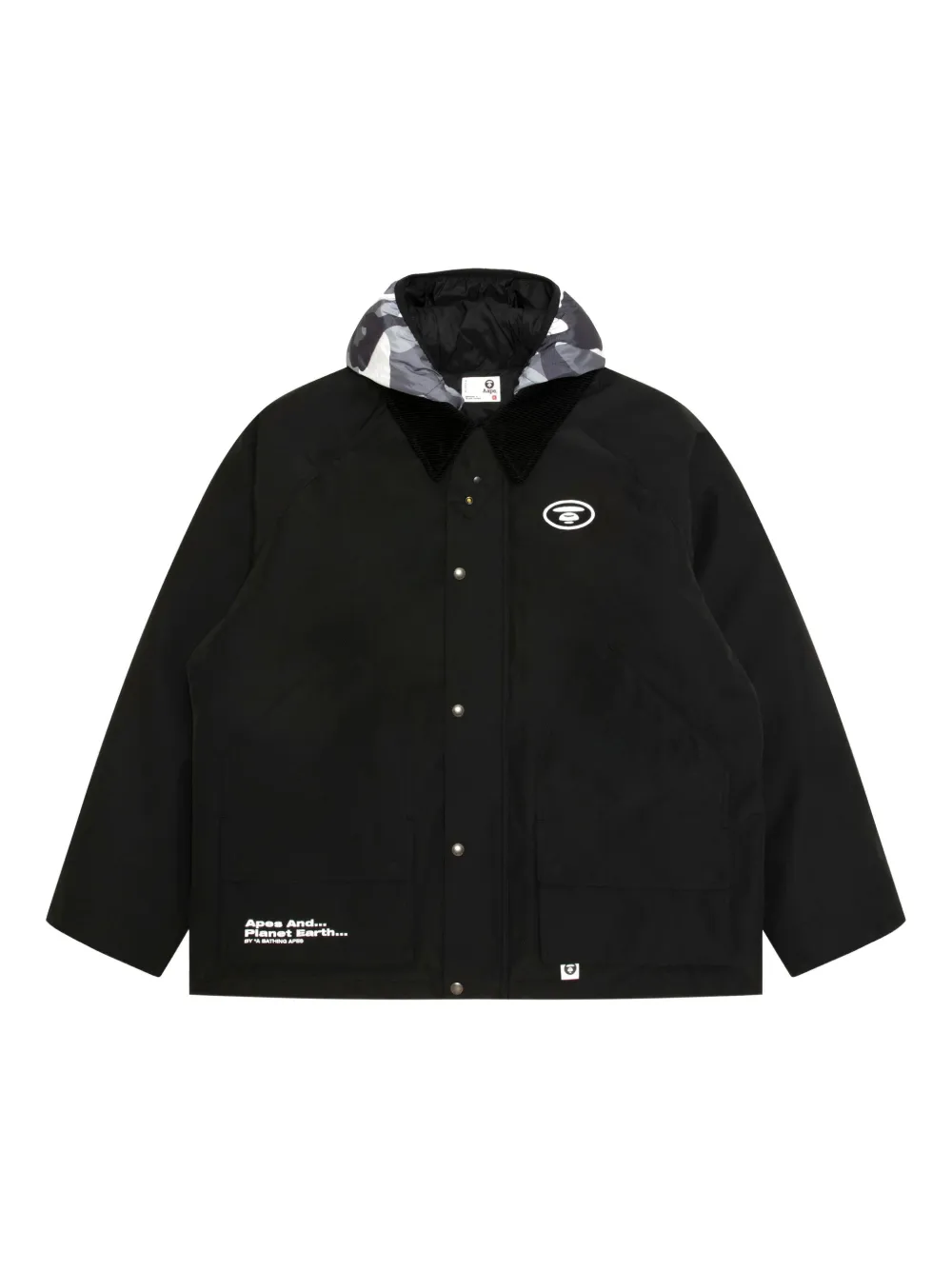 AAPE BY *A BATHING APE® camouflage-pattern hooded jacket | Black | Image 1