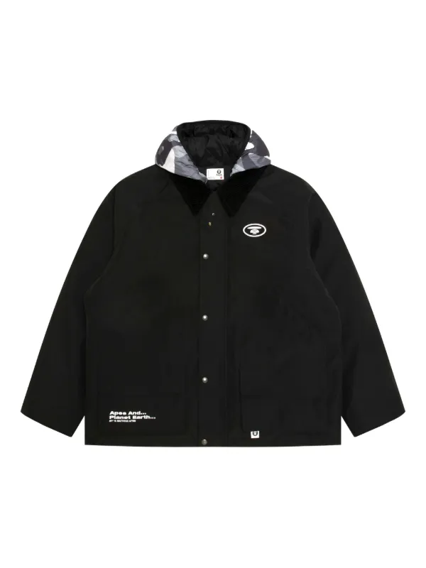 AAPE BY *A BATHING APE® camouflage-pattern Hooded Jacket | Black