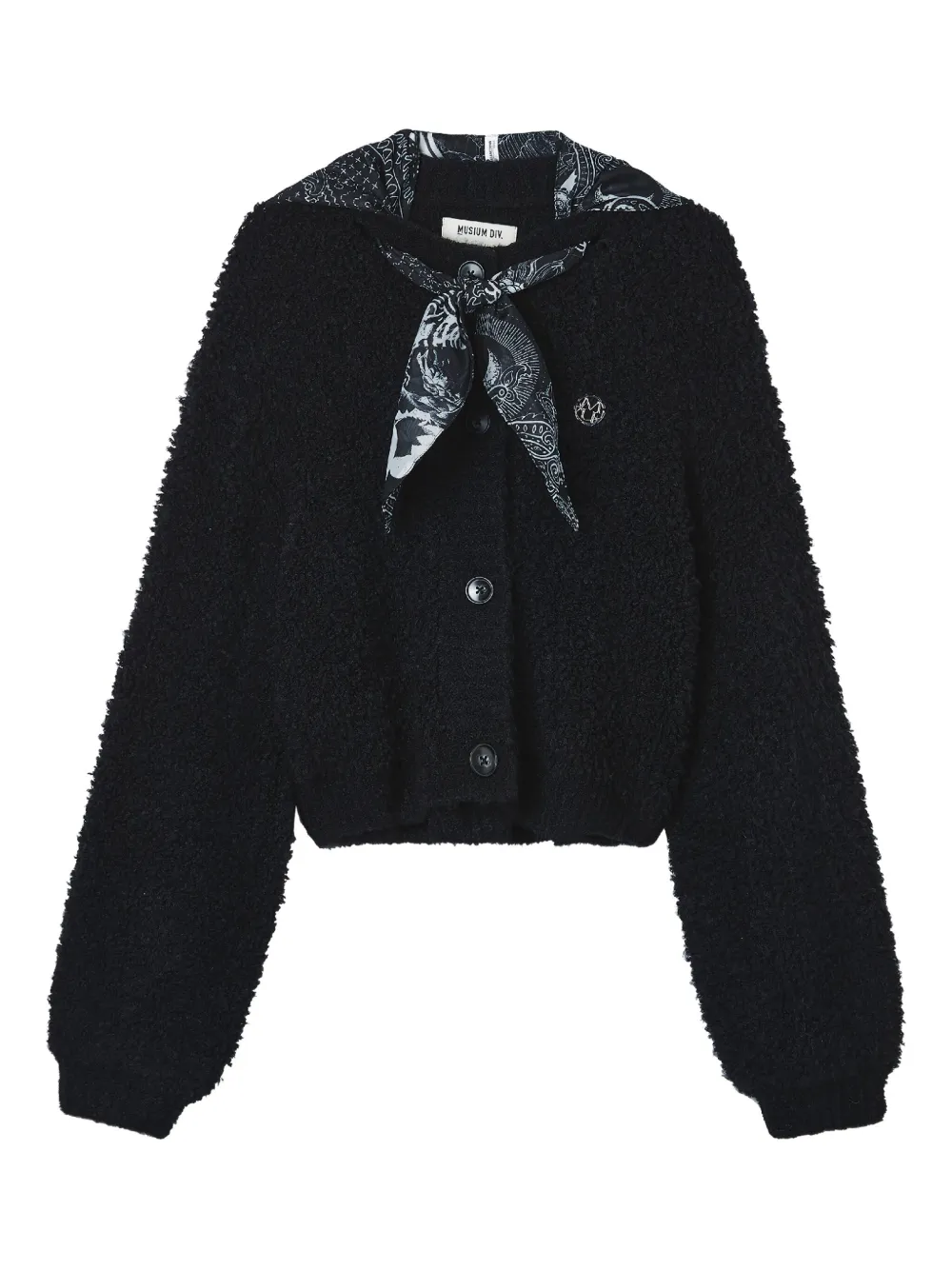 Musium Div. Button Bandana Cardigan In Black