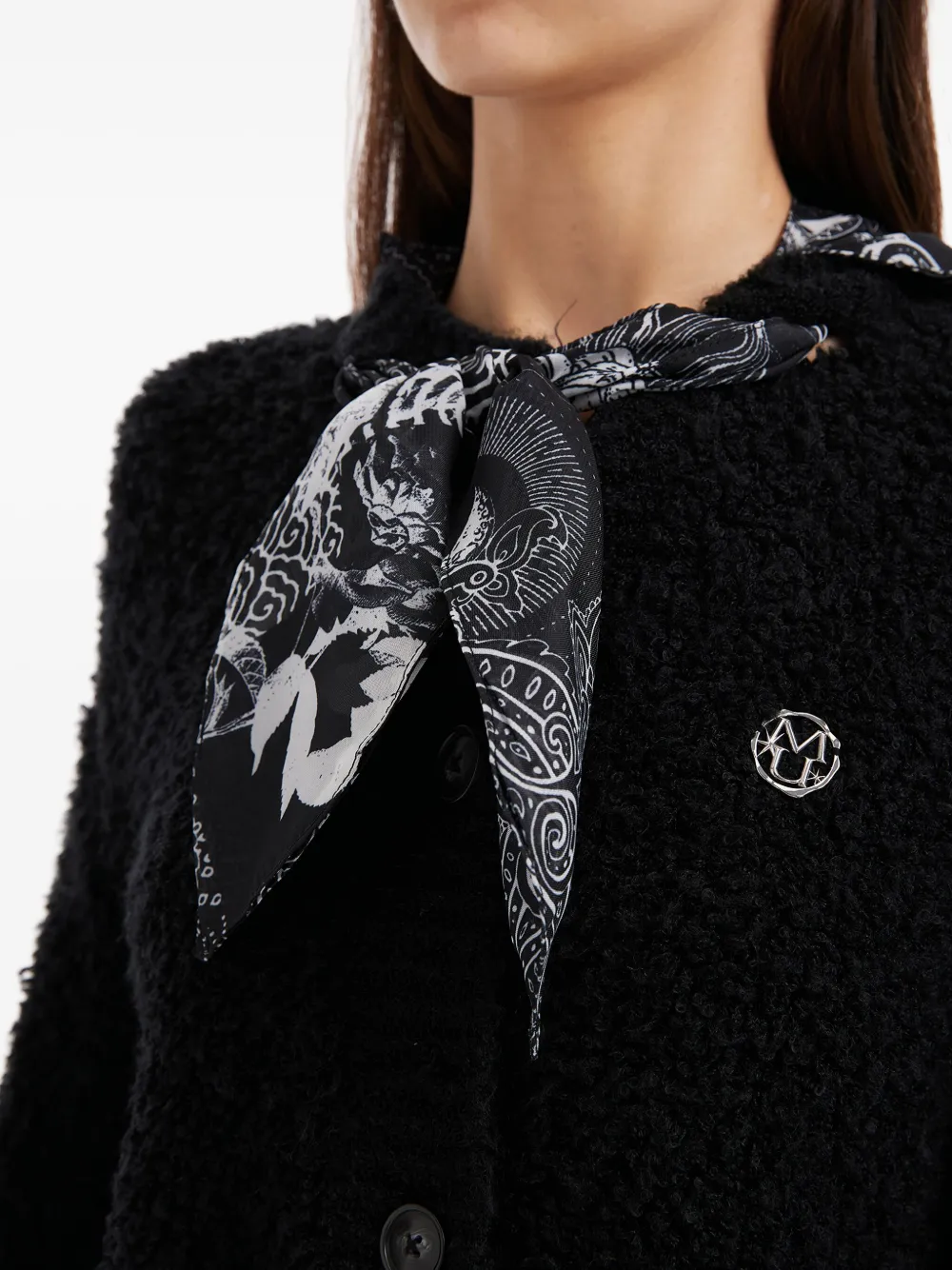 Musium Div. Button Bandana Cardigan In Black