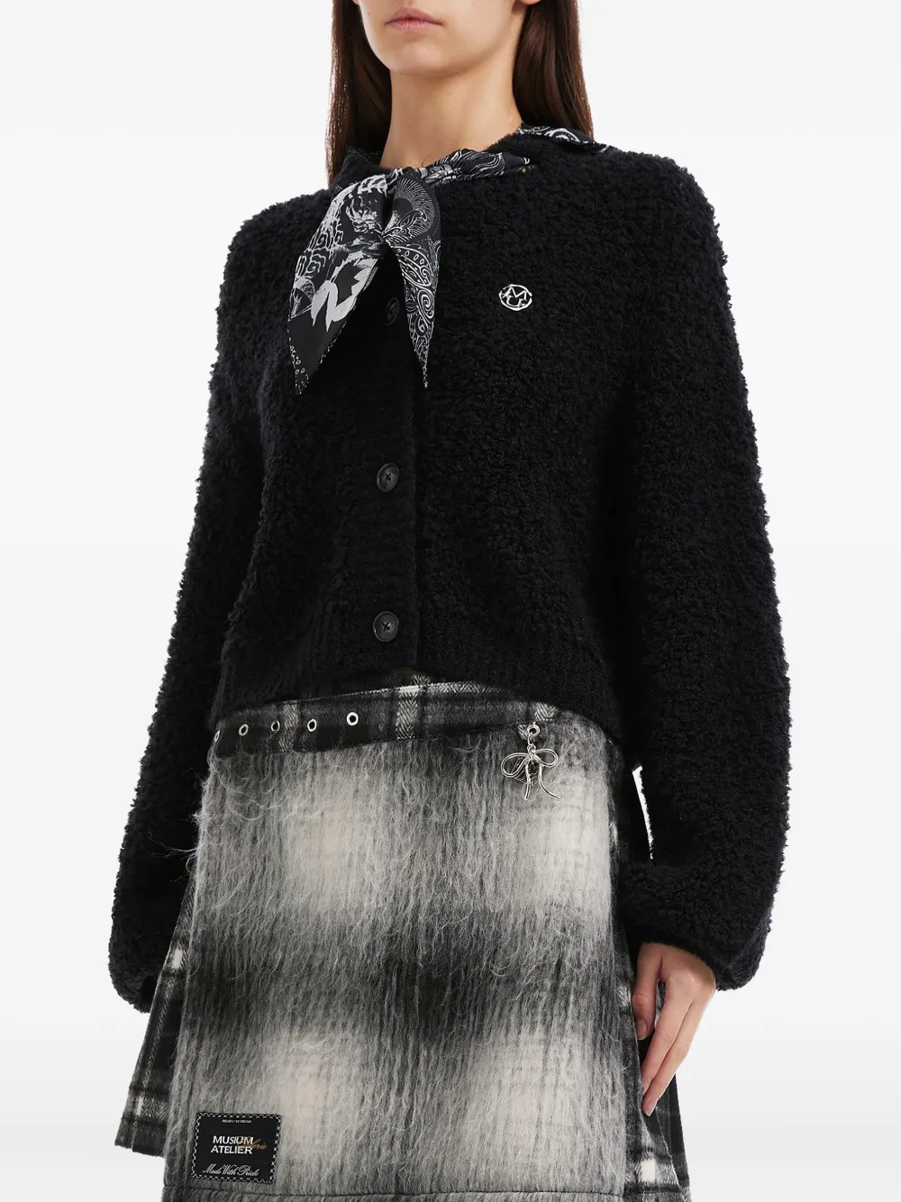 Musium Div. Button Bandana Cardigan In Black