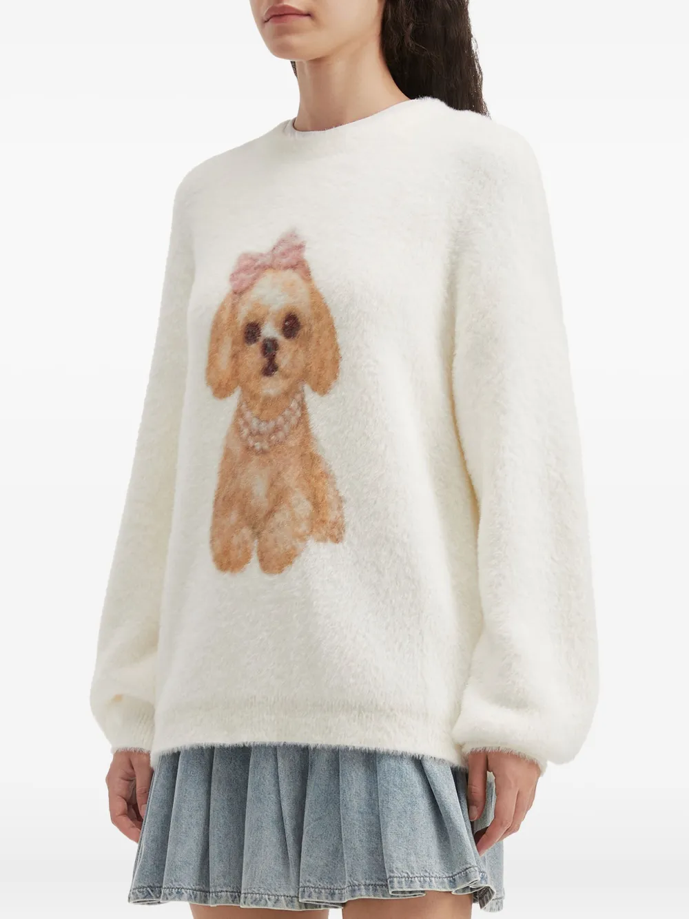 B+ab Dog-graphic Sweater In White