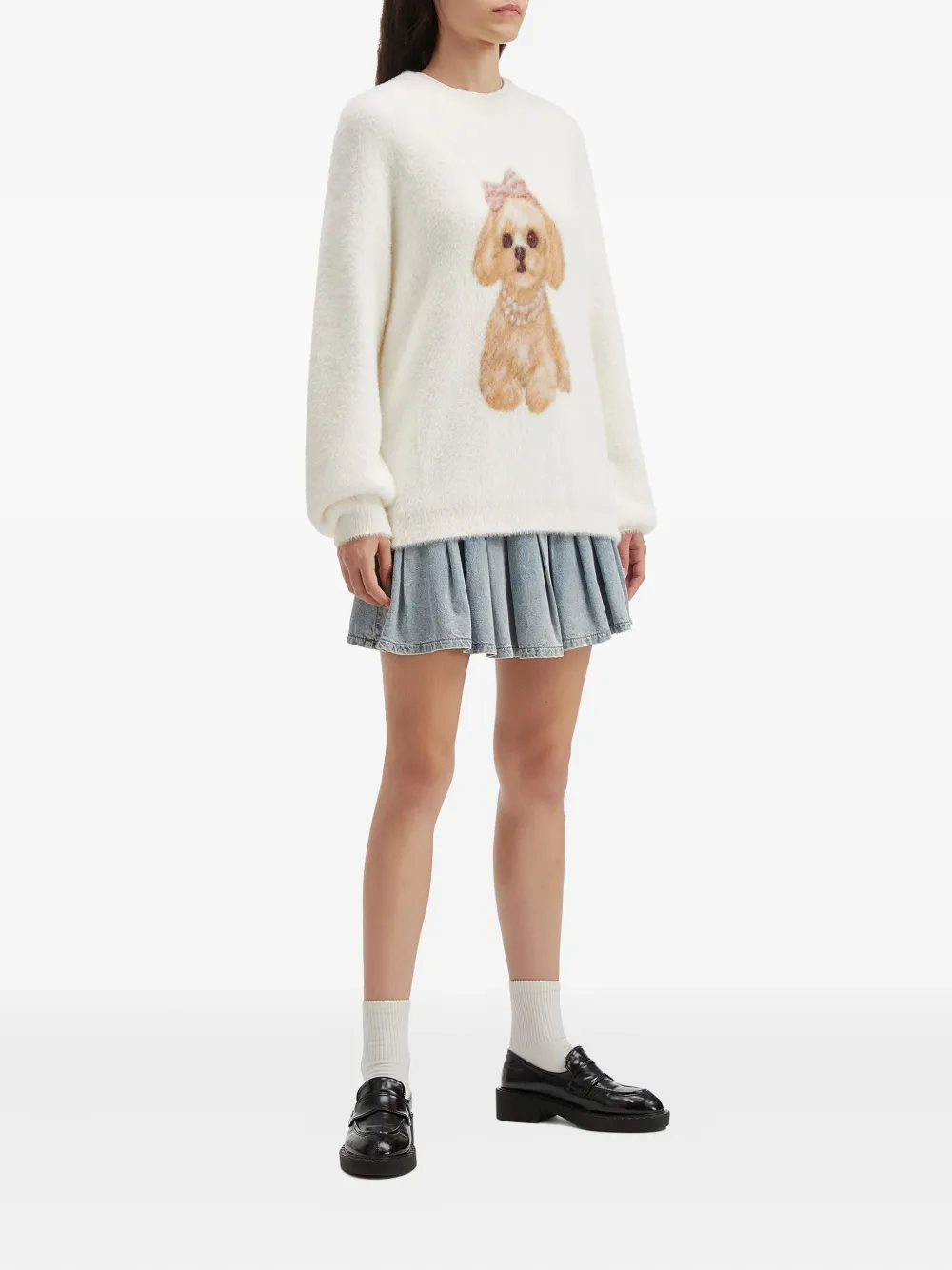 B+ab Dog-graphic Sweater In White