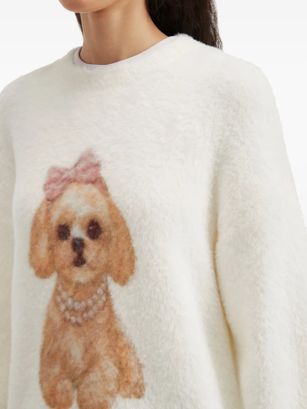 B+ab Dog-graphic Sweater In White