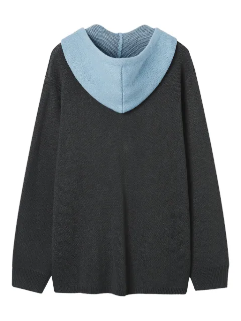 b+ab zip graphic hooded cardigan