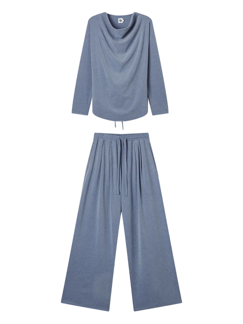 B+ab Tie-waist Trousers And Top Set In Blue