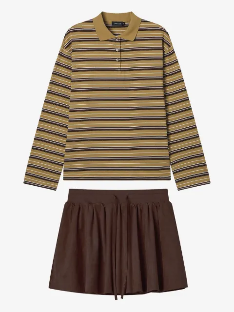 tout a coup striped polo shirt and mini skirt set