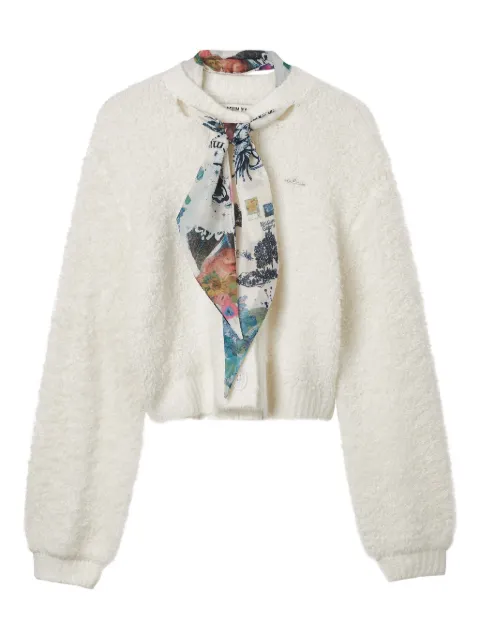 Musium Div. floral-scarf sweater