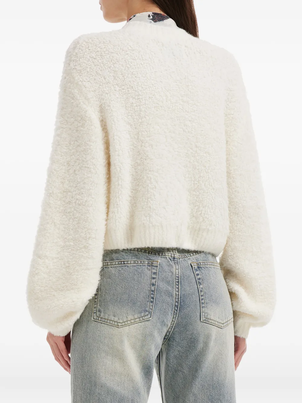 Musium Div. Floral-scarf Sweater In White