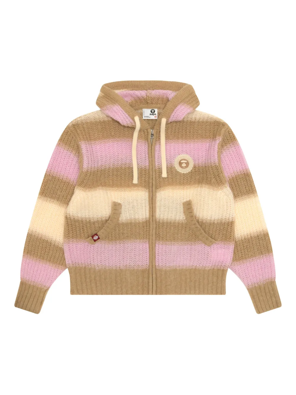 AAPE BY *A BATHING APE® cárdigan a rayas con capucha | neutro | Image 1