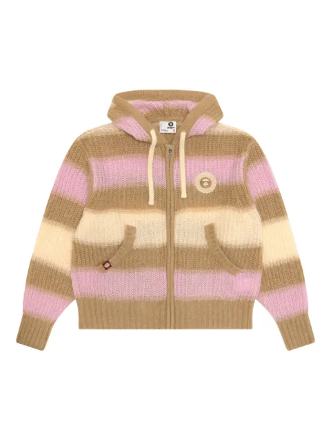 AAPE BY *A BATHING APE® cárdigan a rayas con capucha