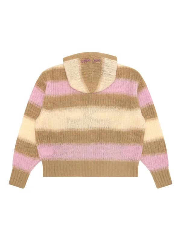 A BATHING APE® Striped Hooded Cardigan | Neutrals | FARFETCH