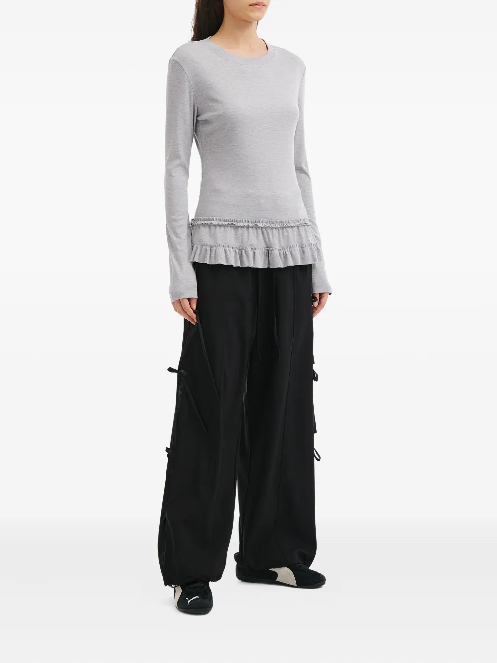 Mini Cream drawstring track pants | Sweatpants | Image 2