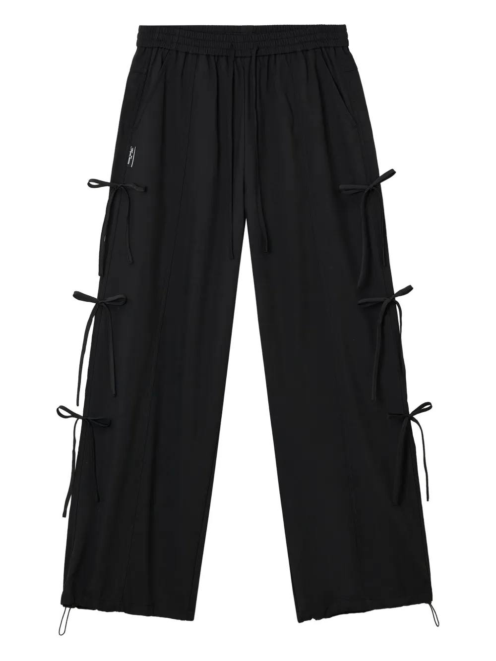 Mini Cream drawstring track pants | Black | Image 1
